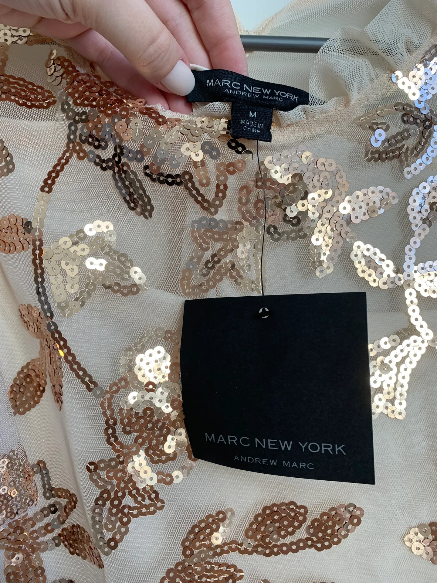 Marc New York Sequin & Mesh Top - Image 4
