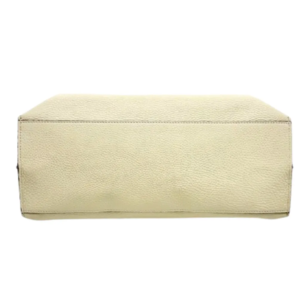 GUCCI Cream Leather Top Handle Front Flap Closure Bamboo Turn-Lock Shoulder Bag - Image 12