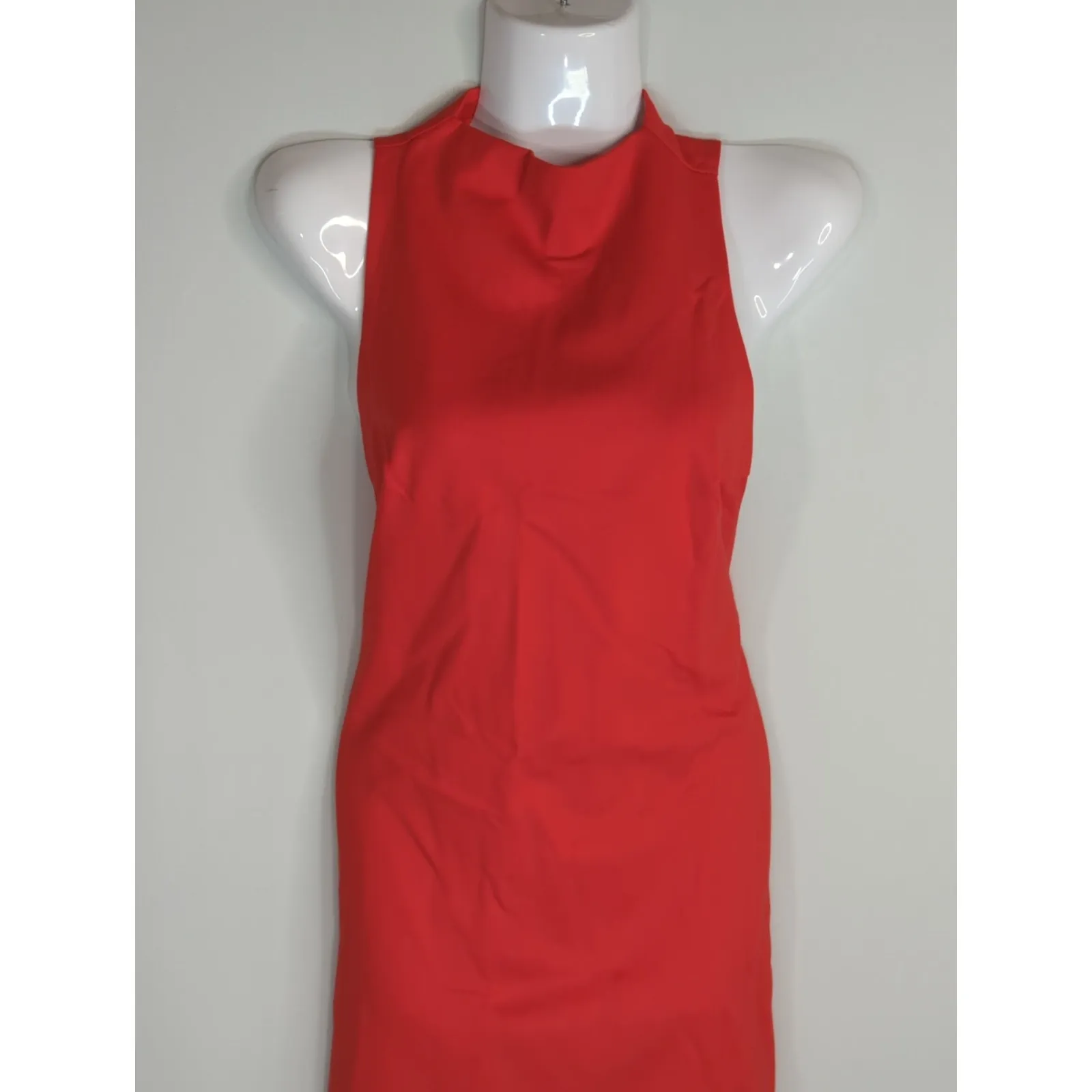 Babaton Red Matheson High Neck Sleeveless Midi‎ Dress Size 4 Holiday Valentine - Image 4