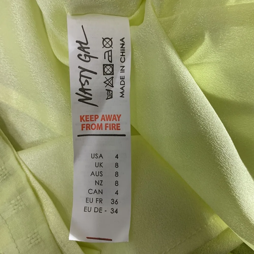 Petite Extreme Collar Shirt Lemon Yellow Mini Dress Size 4 - Image 14