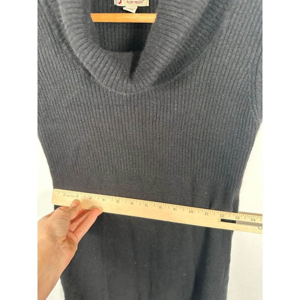 Vintage Y2K Ruby Moon Large Sweater Dress Womens Wool Angora Black Short Sleeve - Image 6