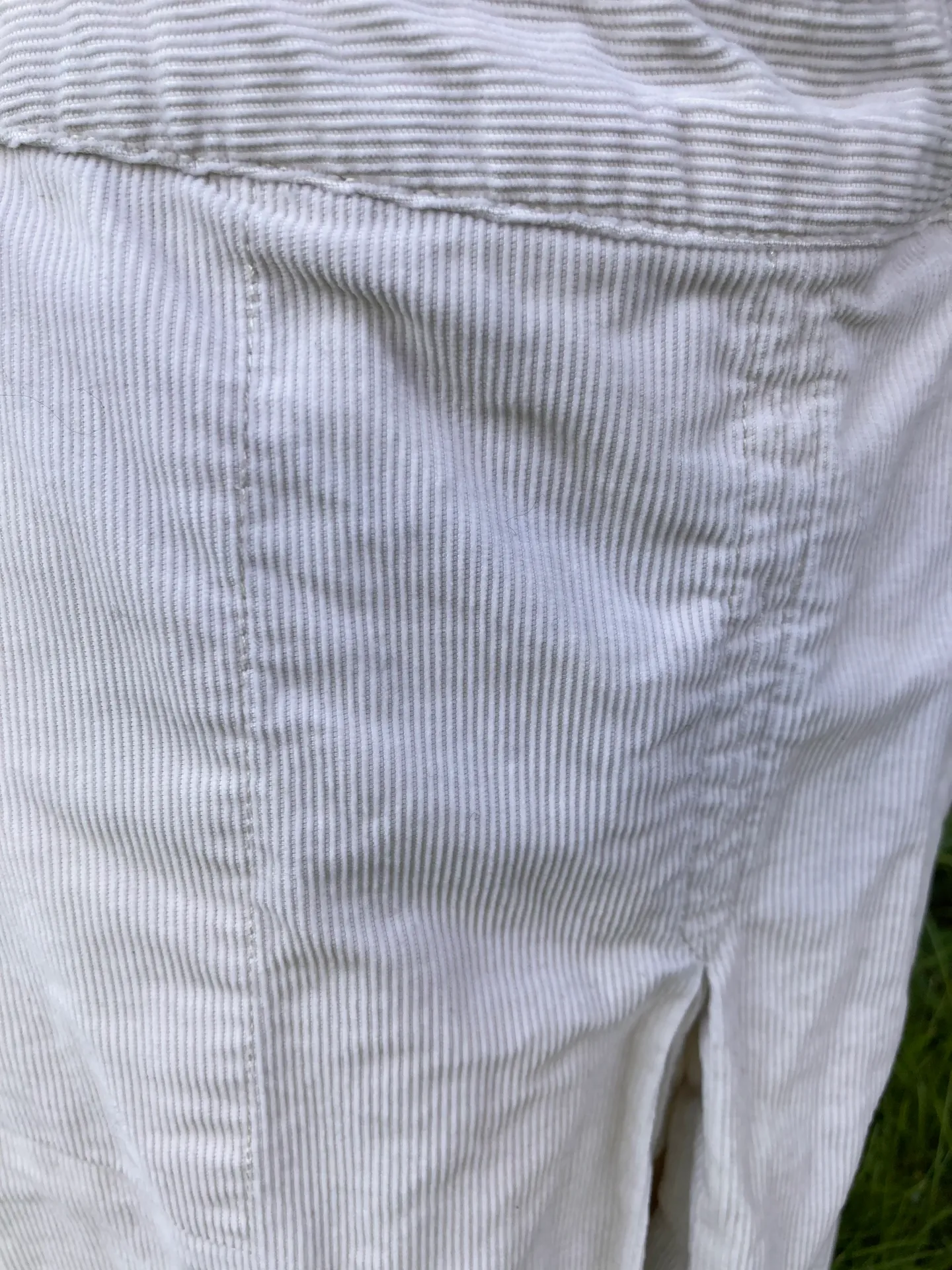 Cream Corduroy Knee Length A Line Skirt Inverted Pleat 4 - Image 6