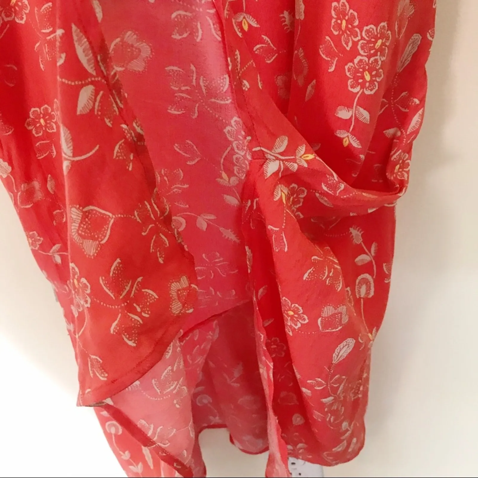 Gap Cami Flowy Handkerchief Hanky Hem asymmetrical midi Slip Dress Floral S new - Image 5