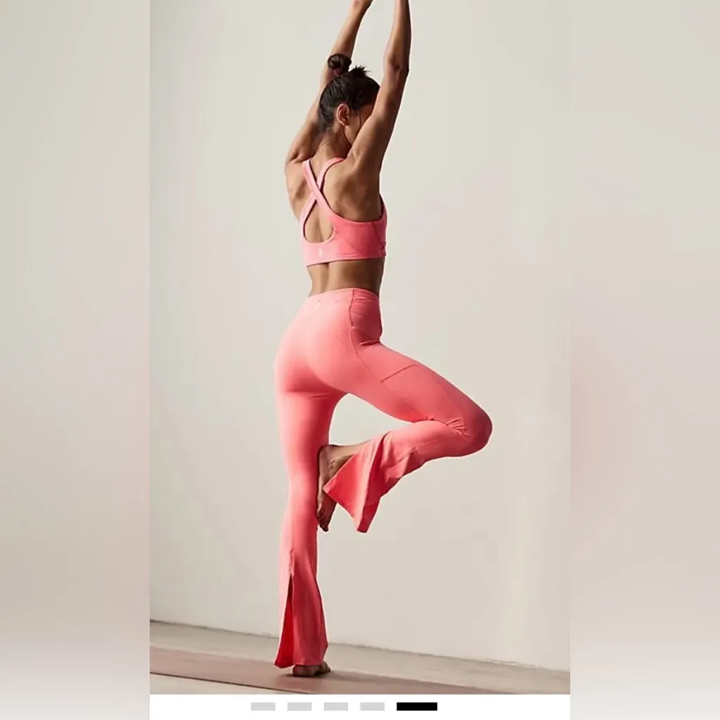 Free People Movement Never Better Flare Pants Red - Image 3