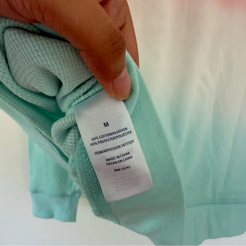 Splendid Coral and Turquoise Mint Ombre Long Sleeve NWT Size M - Image 6
