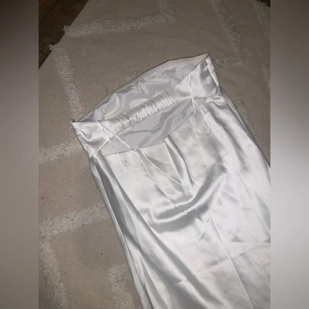 Vestique Gabrielle satin white draped back slip gown dress wedding formal party - Image 9