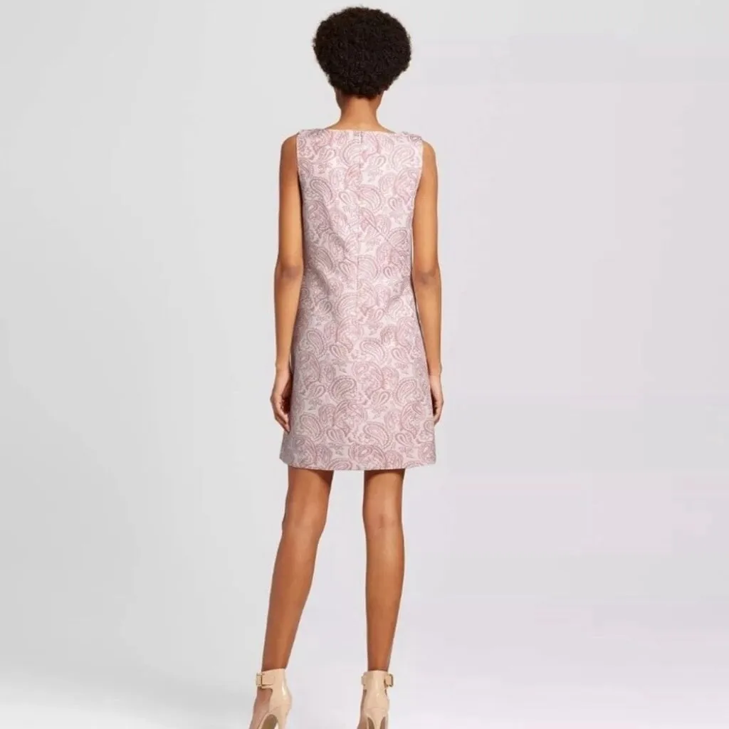 Victoria Beckham Target Blush Pink Floral Jacquard Shift Dress XL NWT Pockets - Image 4