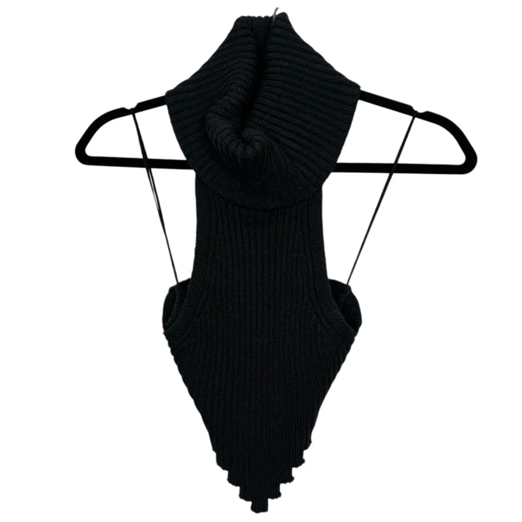 Urban Outfitters UO Black Millie Knit Cropped Sweater Turtleneck Sz Medium NWOT - Image 2