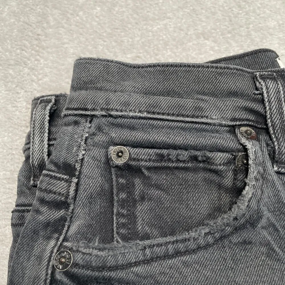 Agolde Jeans Womens 25 Washed Black Pinch Waist Skinny Stretch Distressed - Image 6