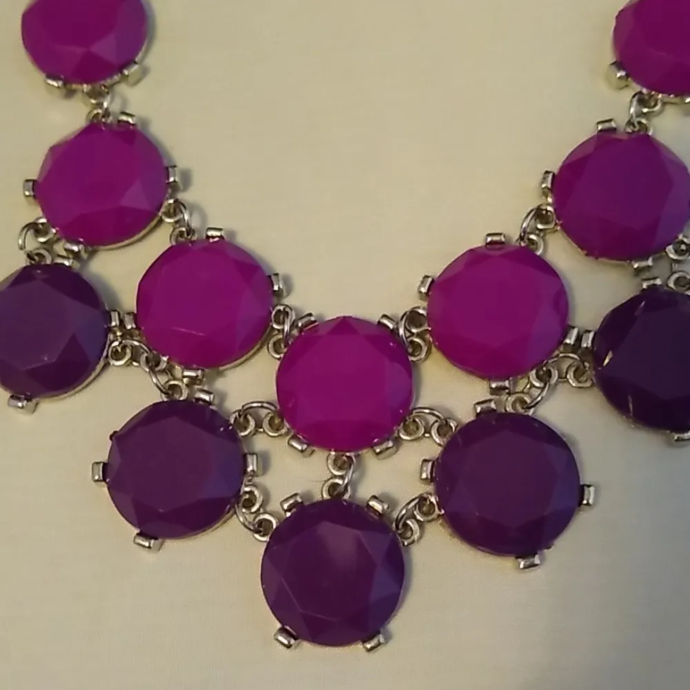 EUC Purple Statement Piece Necklace - Image 2
