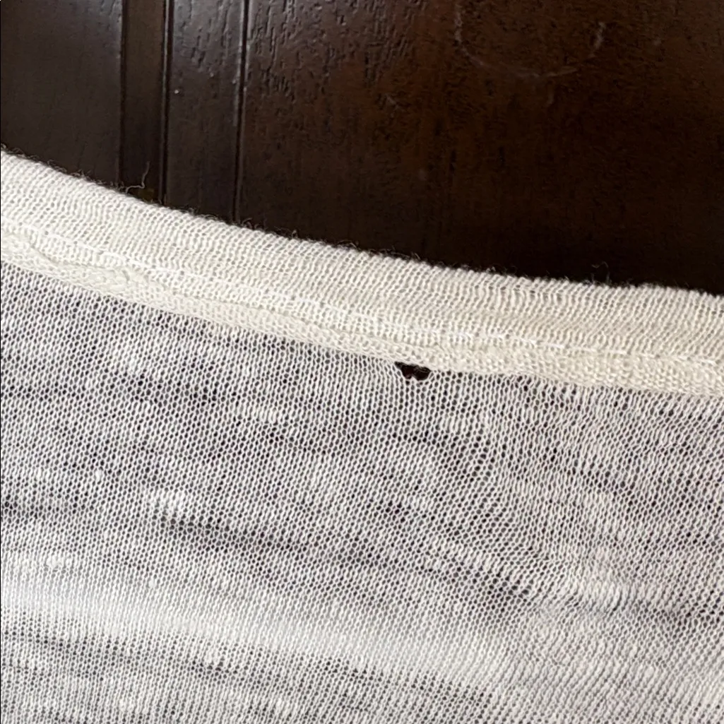 NWT Velvet For Calypso St. Barth Yosie Linen Long Sleeve Top Ivory Size Large - Image 8