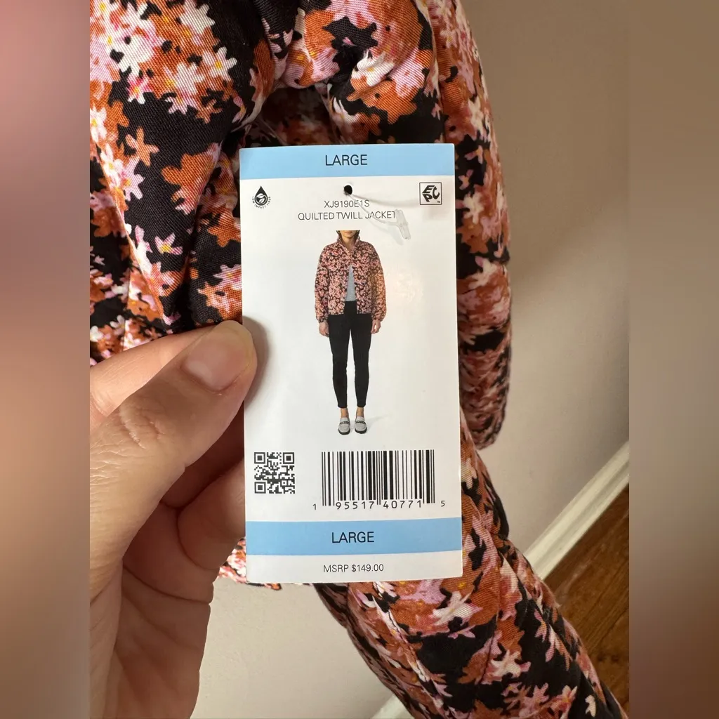 Social Standard by Sanctuary Women’s‎ NWT Quilted Twill Floral Jacket Size Large Brown - Image 4