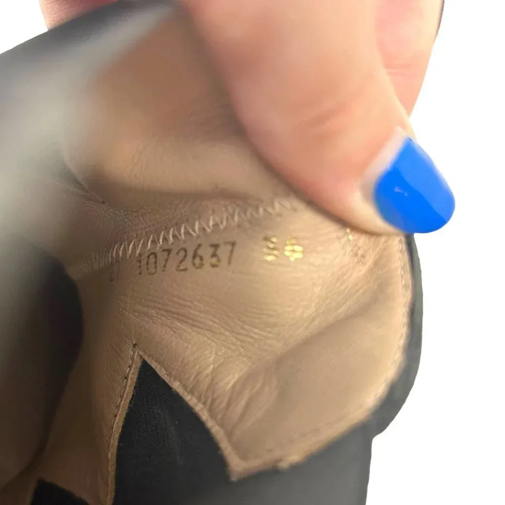 LODI Black Suede Star Heeled Chelsea‎ Boots Size 36 US 6 - Image 9