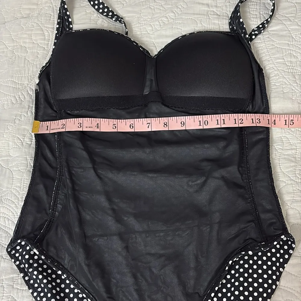 Niptuck Multi Fit Cup One Piece Swimsuit Black White Polka Dot Size 8 - Image 13