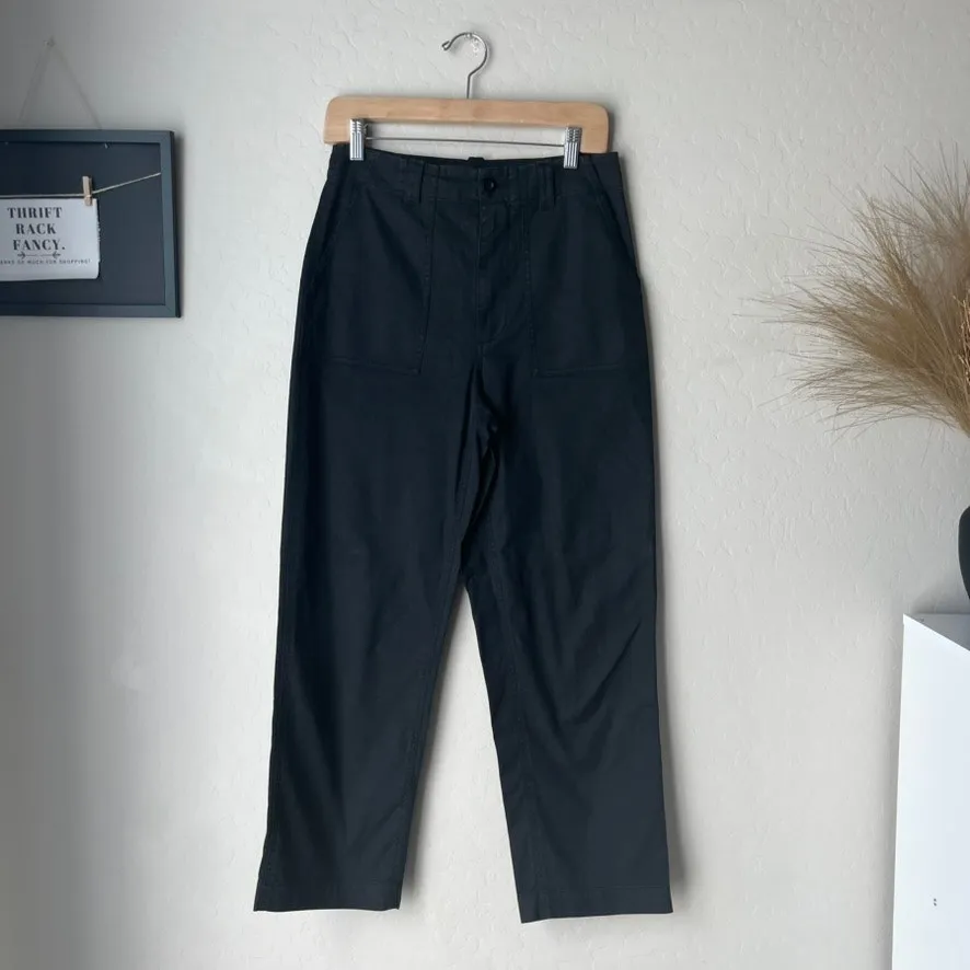 Jenni Kayne Pants Ranger Black Straight Leg High Rise‎ Utility Pants Size 4 - Image 3