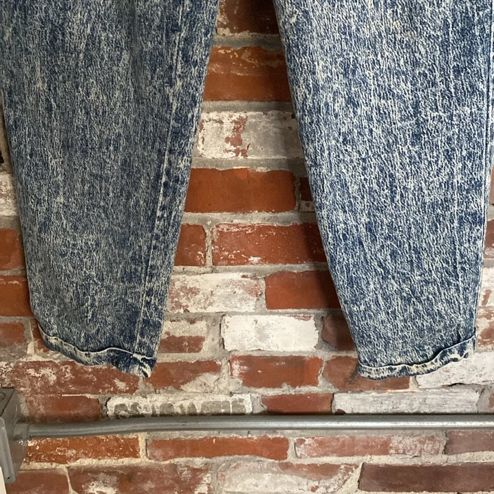 80s Chic Schooners Acid Wash Jeans Pants Pleated and Cuffed Size 12 Blue - Image 3