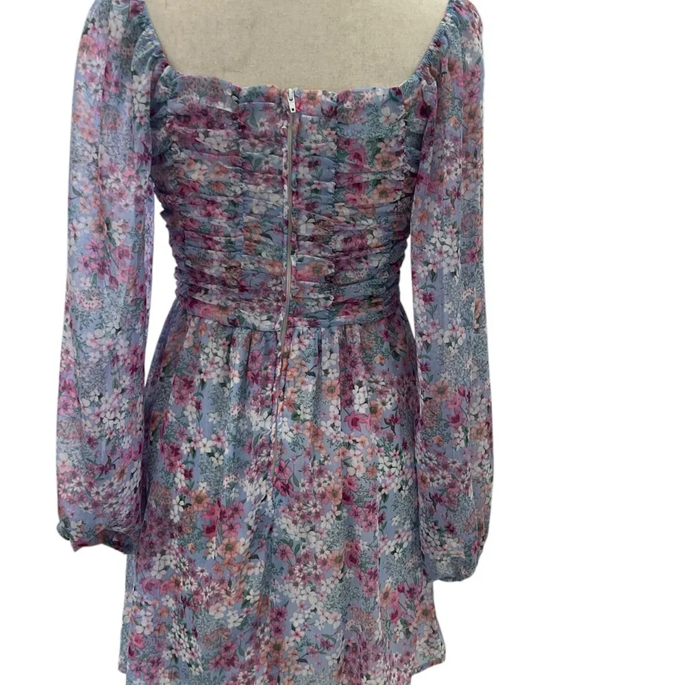 Crystal Doll Floral Ruched Fit & Flare Dress - Image 2