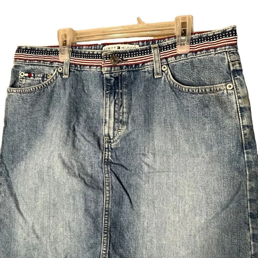 Vintage Y2K Tommy Hilfiger Jean Skirt Size 10 - Image 4