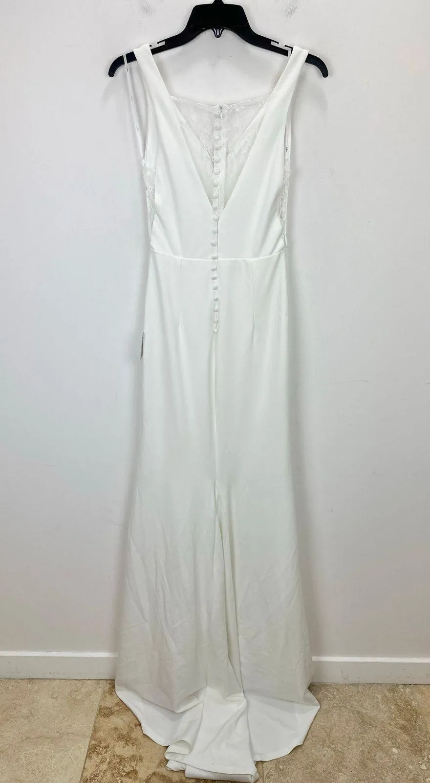 Lulus Extraordinary Romance White Button Back Mermaid Maxi Dress Formal S NWT - Image 14