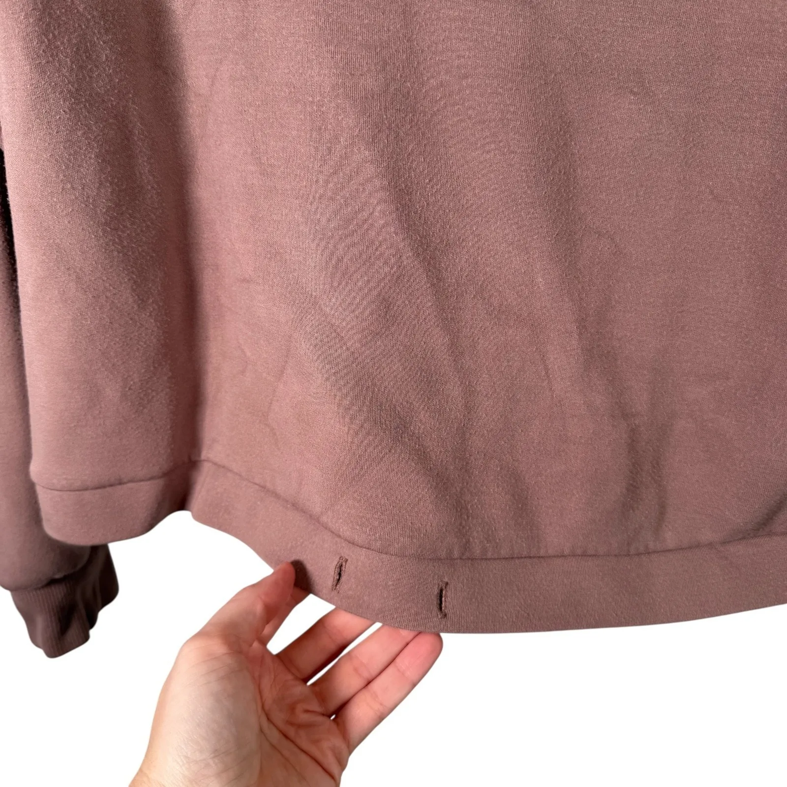 Varley Betsy Sweat Taupe Brown Sweatshirt FLAW Lounge Travel Womens Small - Image 2