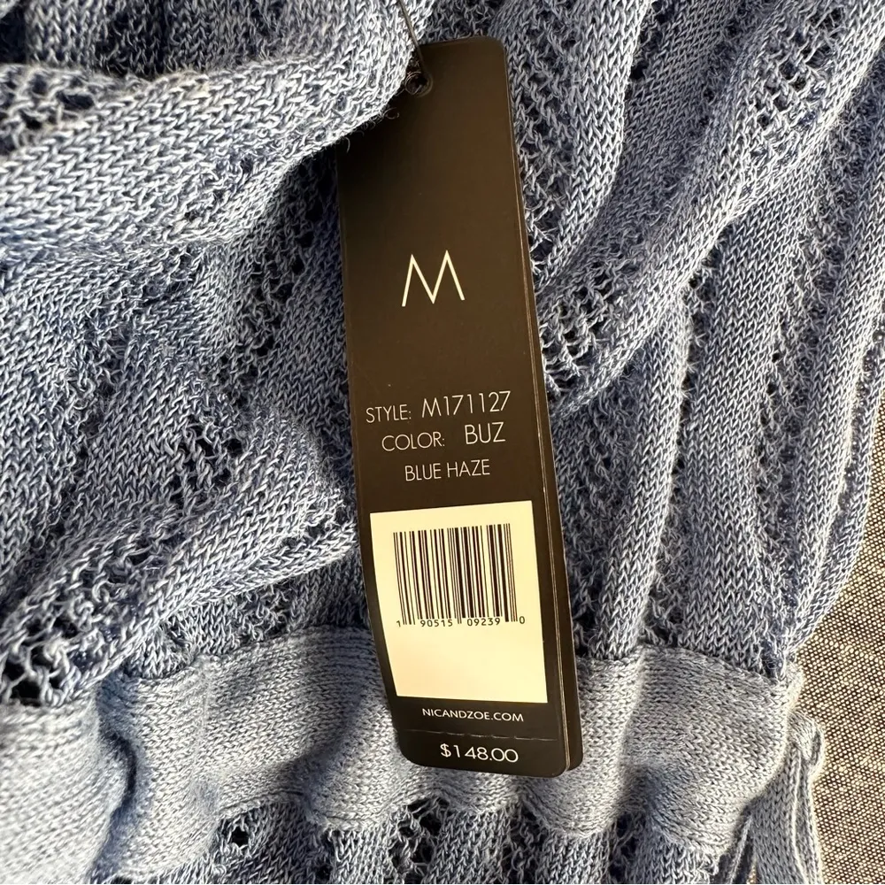 Nic+Zoe Sheer Nights Blue Linen Blend Cardigan NWT | Medium - Image 13