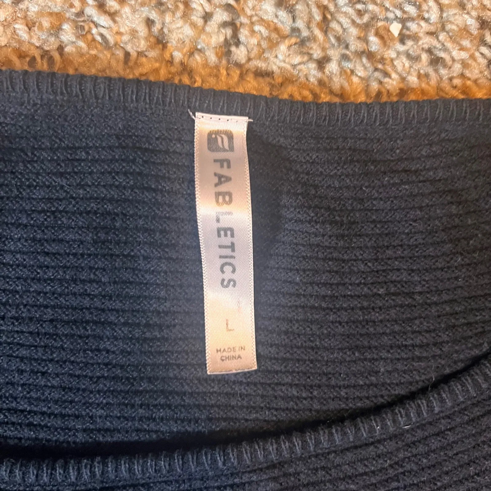 Fabletics Womens Black Knit Pullover Sweater Top 3/4 Sleeve‎ Size Large - Image 2