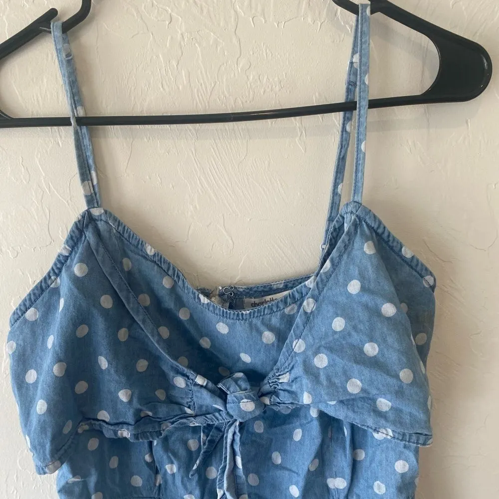 Charlotte Russe blue polka dot romper playsuit jumper - Image 4
