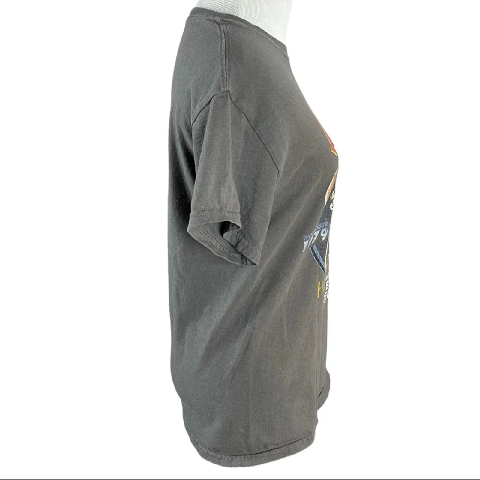 AC/DC BAND TEE T-SHIRT GREY Highway to Hell Long Beach Arena Sept 10 8PM 1979 - Image 2