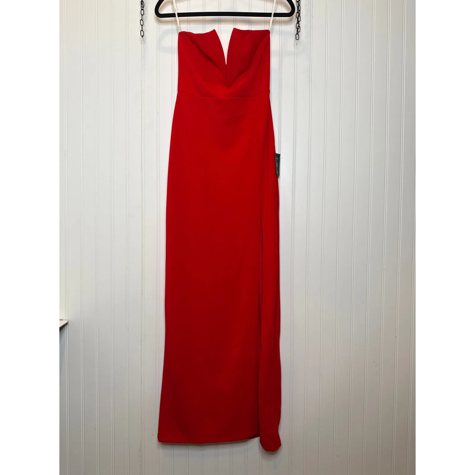 NWT Lulus Dedicated to Glamour Red Strapless Maxi Dress Gala Banquet Size S - Image 2
