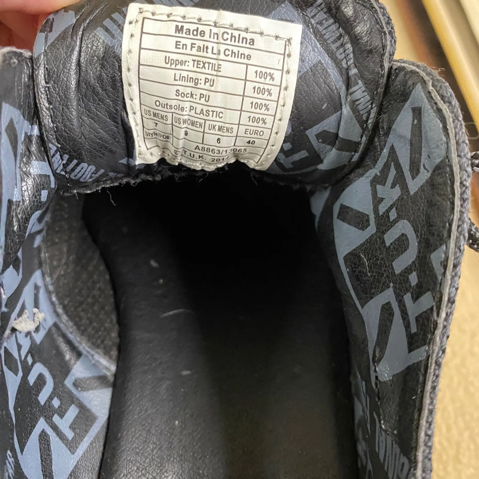 TUK Footwear Black Canvas Platform Shoe Sneaker Lace Up Women's Casual US 7 EUC - Image 7