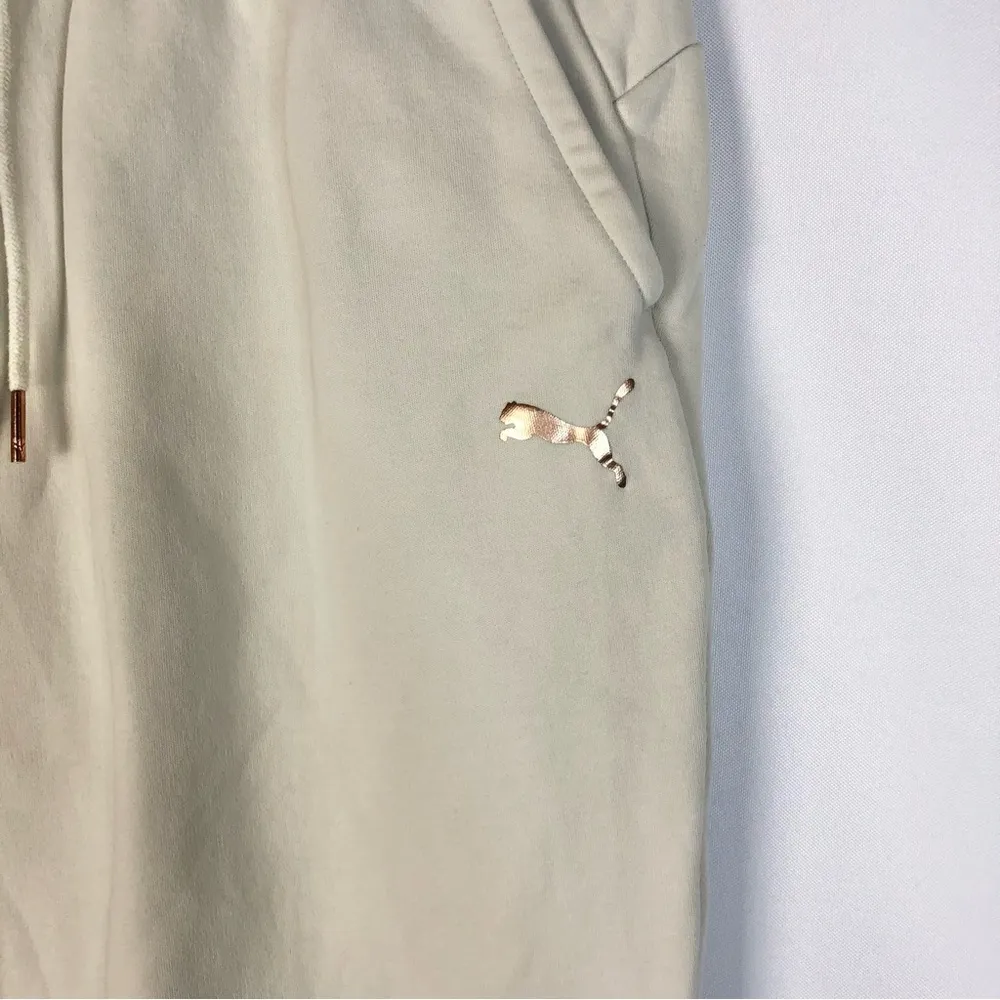 Puma Evostripe Drawstring Ecru White Cropped Sweatpants S - Image 8