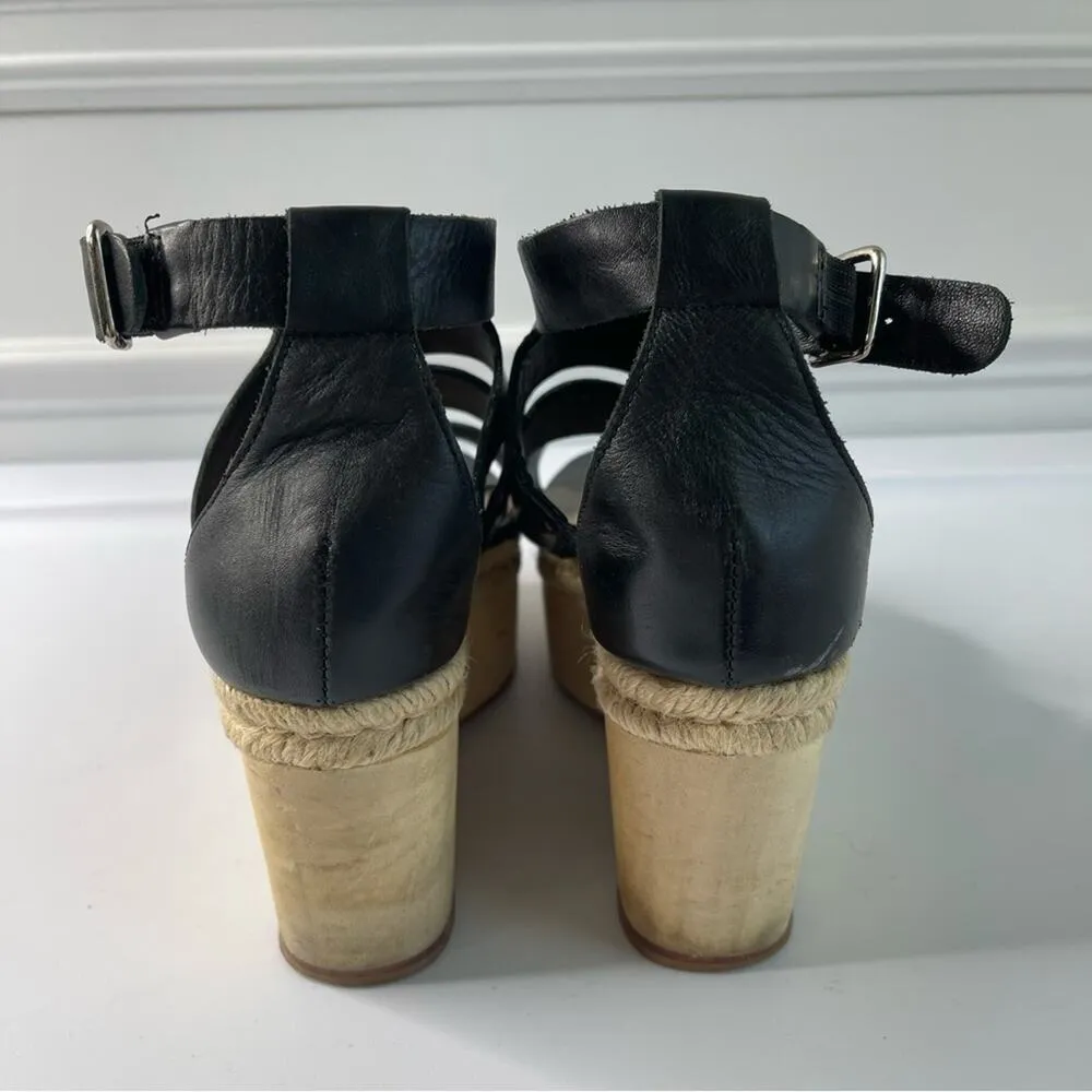 Loeffler Randall black leather Sasha Platform sandals‎ size 7 - Image 3