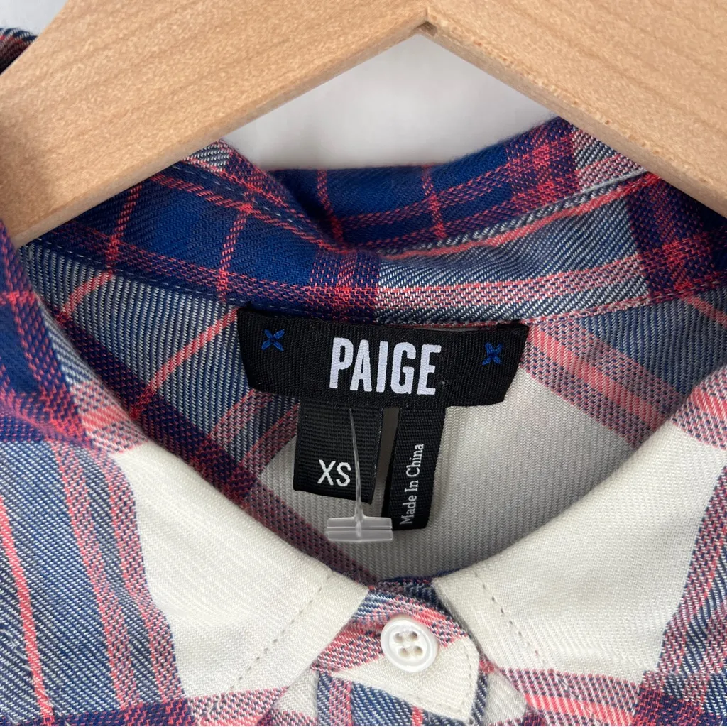 Paige  Trudy Shirt Soft‎ Plaid Casual Button Front XS - Image 3