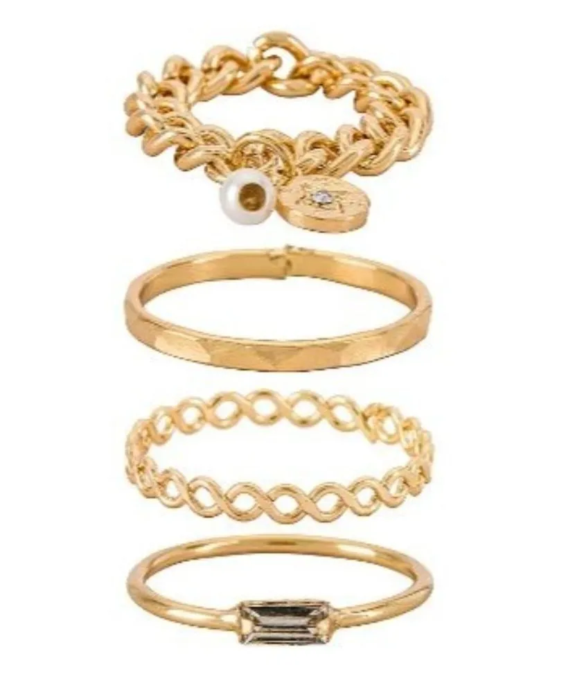 REVOLVE 8 Other Reasons Bling It On Ring Set Gold Womens Size OS - Image 1