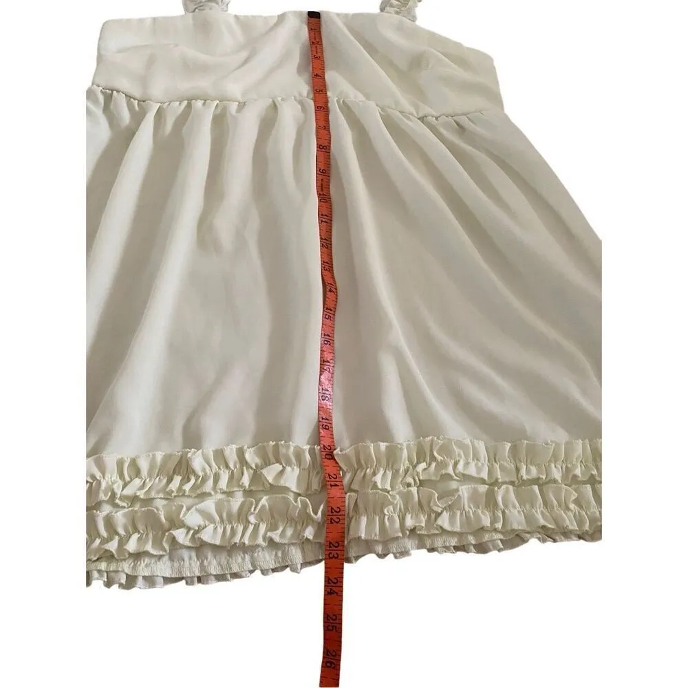 Vintage Babydoll Style Ruffle Trim Tank Top Feminine Cottagecore Size M - Image 9