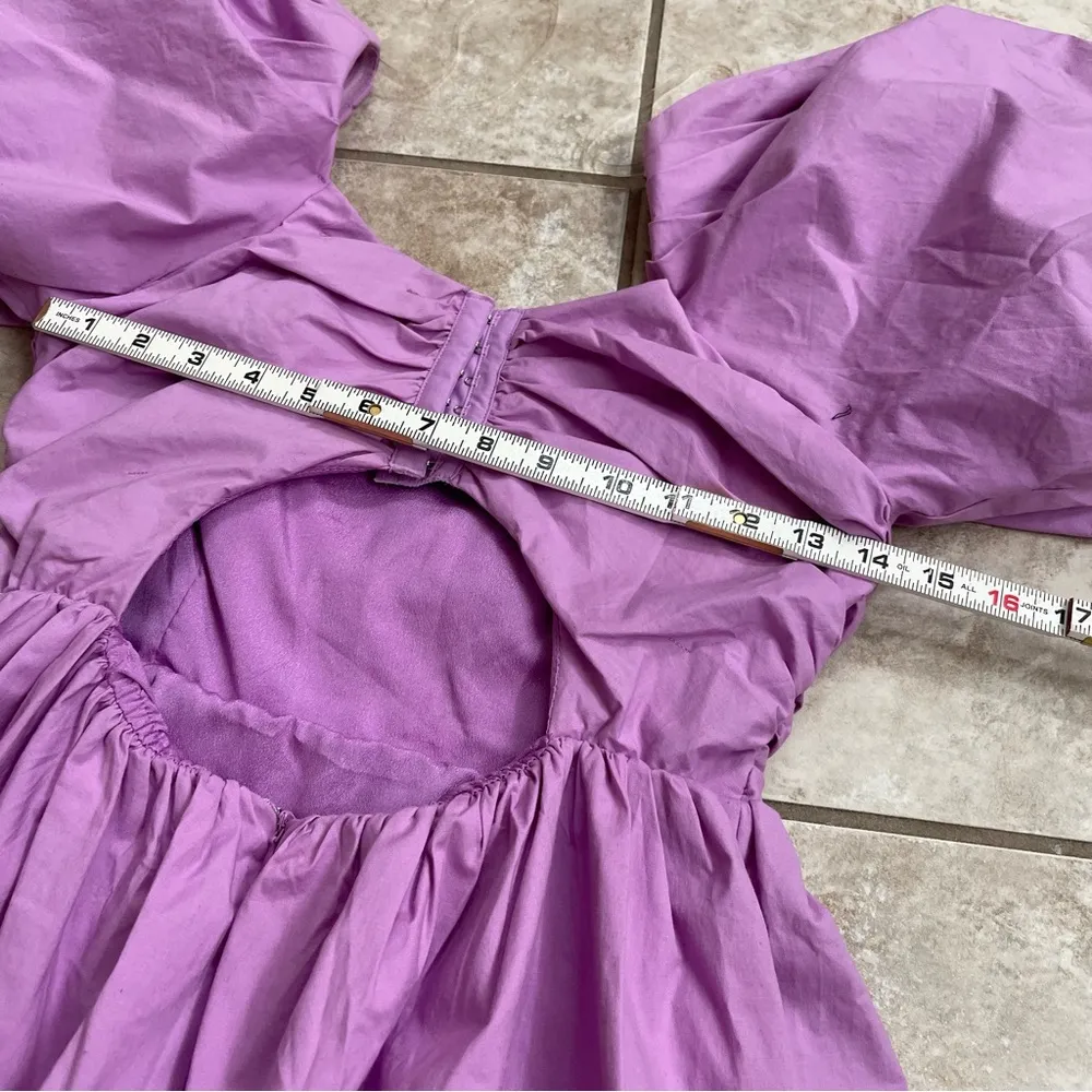 hausen lavender puff sleeve dress Size Small Women’s $msrp 86.00 Spring Flare Purple - Image 5