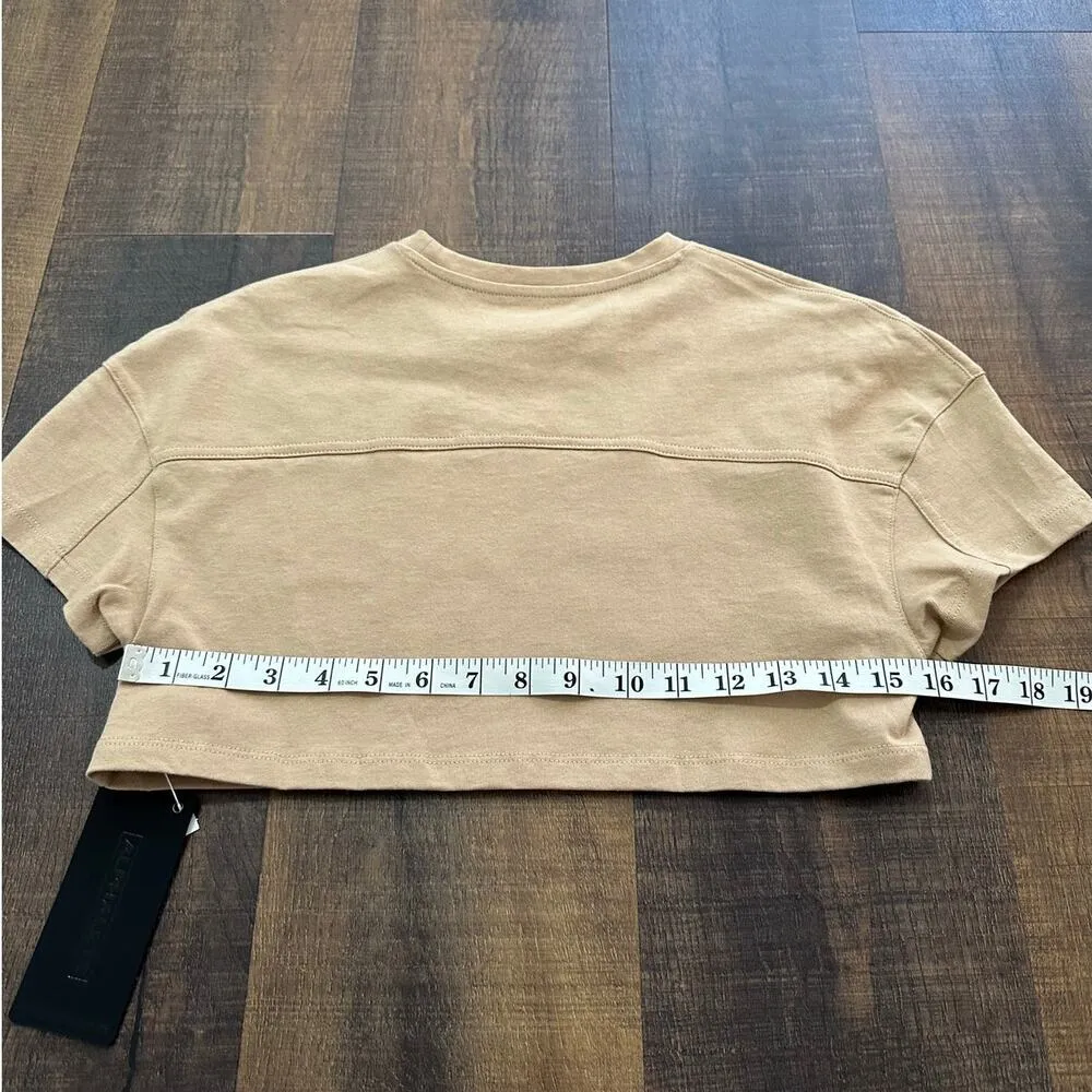 NWT Alphalete Crop Top Tan Short Sleeve Gym Tee Size XS - Image 8