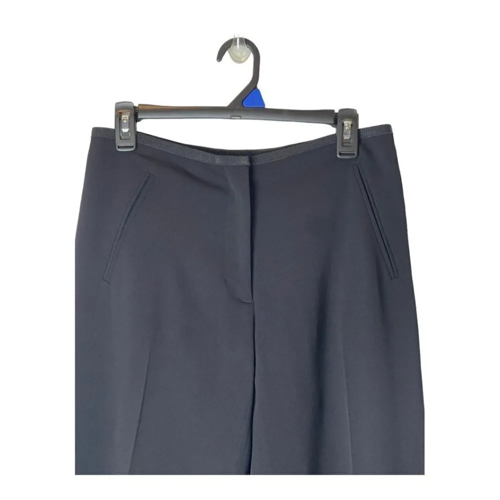 Moschino Black‎ Wool Flat Front Wide Leg Trouser Pants Size 8 - Image 3