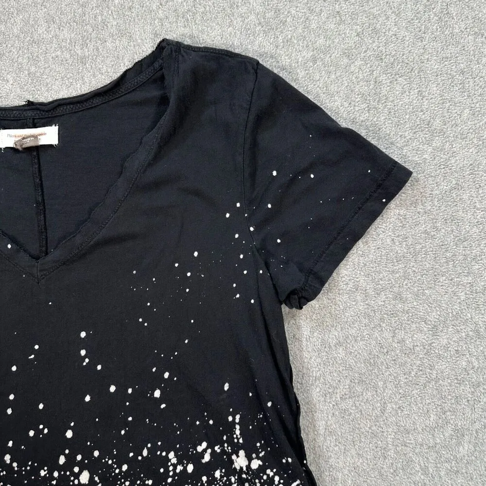 Pilcro and the Letterpress Paint-Splattered Tee Shirt Black Women's Small Anthro - Image 2