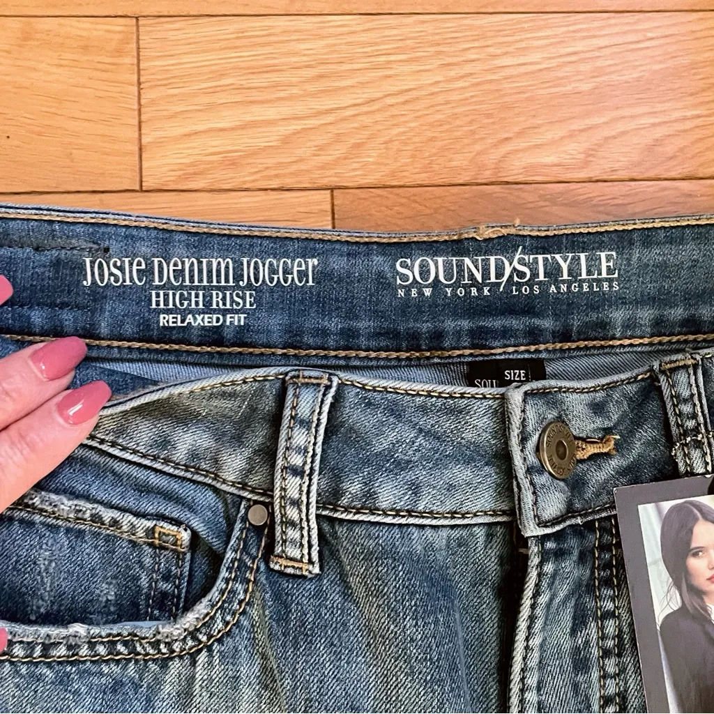 NWT SOUND/STYLE Josie High Rise Relaxed Fit Denim Jogger Jeans 8/29 Blue Size undefined - Image 13