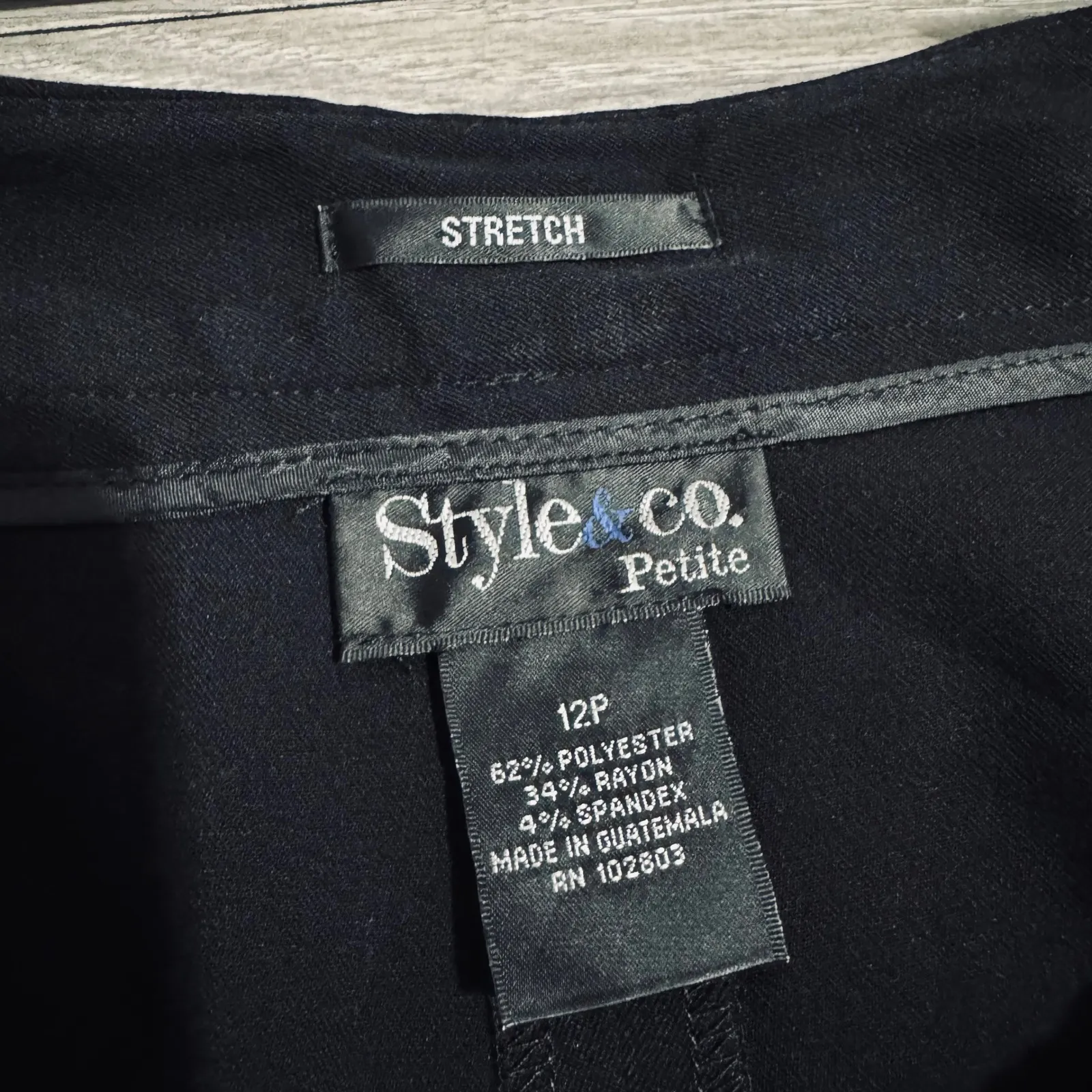 Style & Co Petite Black Lola Relaxed Fit Flared Leg Pants Size 12P - Image 4