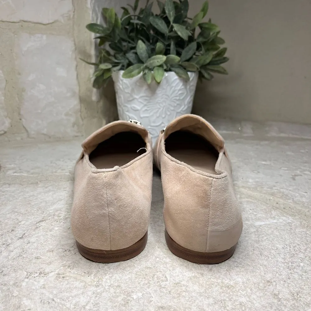 Aldo Blush Pink Suede Loafer Flats Diamond Straps sz 10 - Image 5