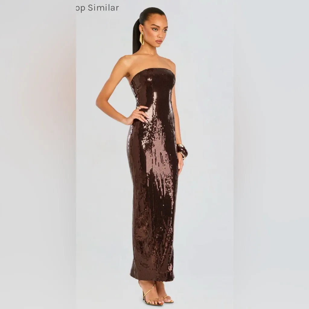 NWT Retrofete EMBER SEQUIN DRESS, size M Brown Size M - Image 2