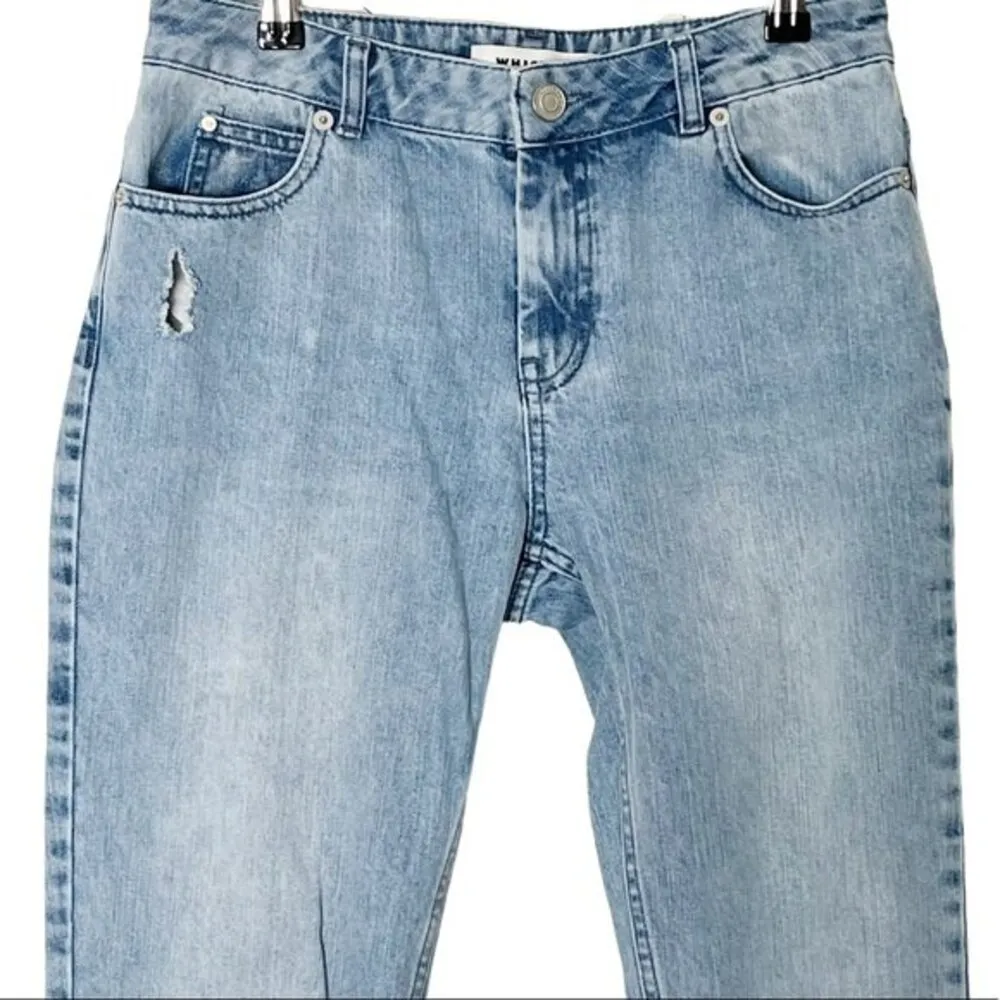 Whistles Distressed Cropped Jeans Rigid 100% Cotton Medium Wash Size 26 Blue - Image 2