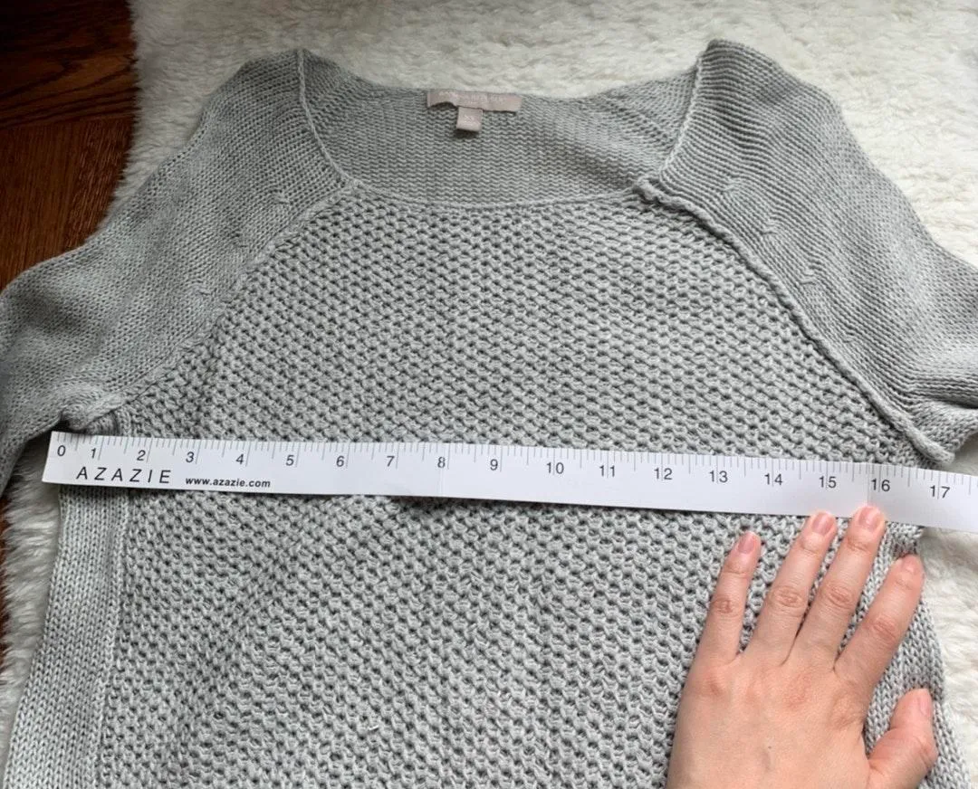Grey Crewneck Knit Sweater XS - Image 4