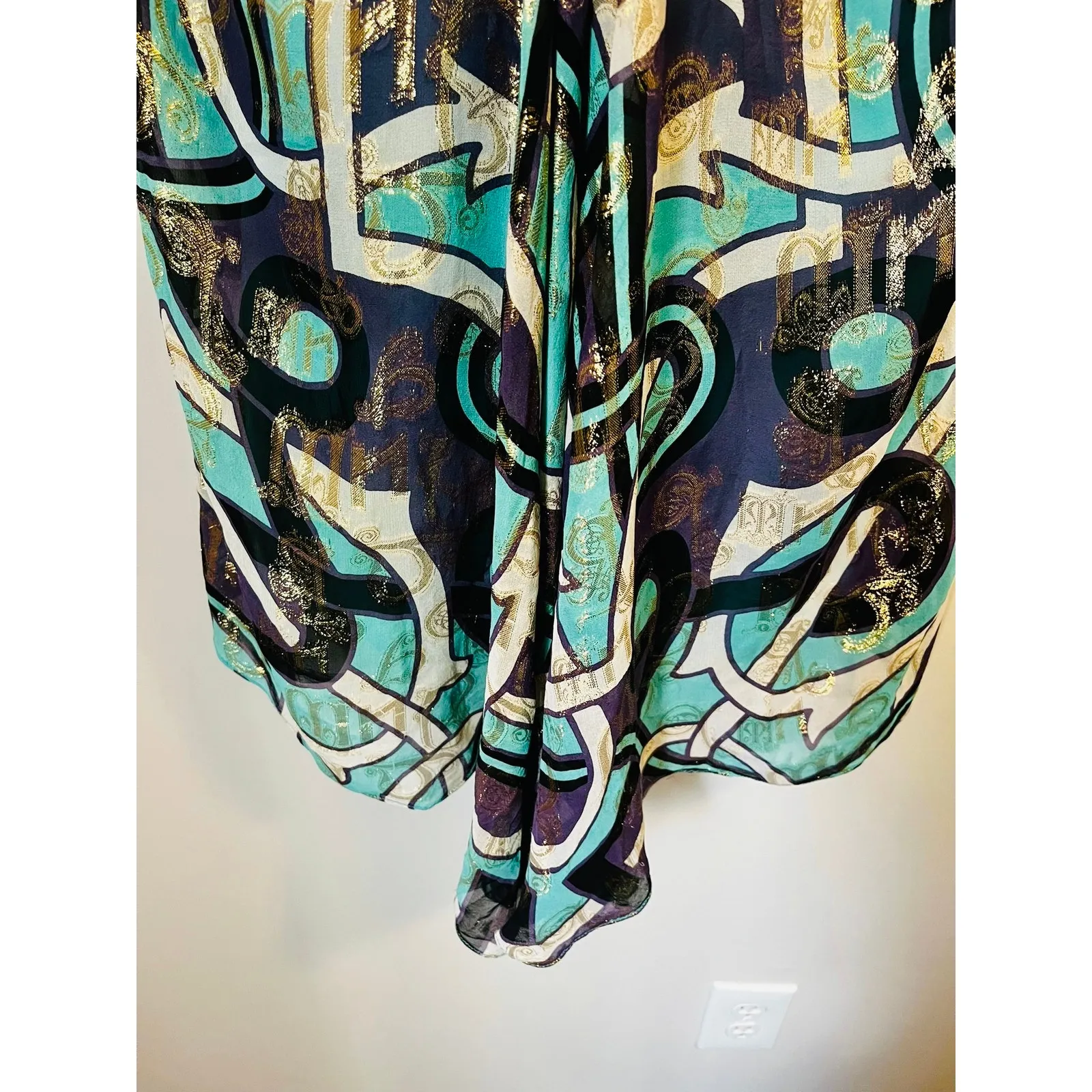 Rare Vintage 90s Nicole Miller Sleeveless Silk Blend Short Dress Mukticolor sz 8 - Image 5
