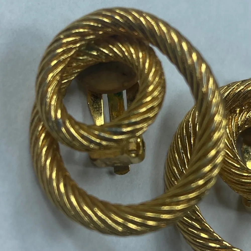 Gold Tone Metal Twisted Rope Swirl Cable Clip - Image 7