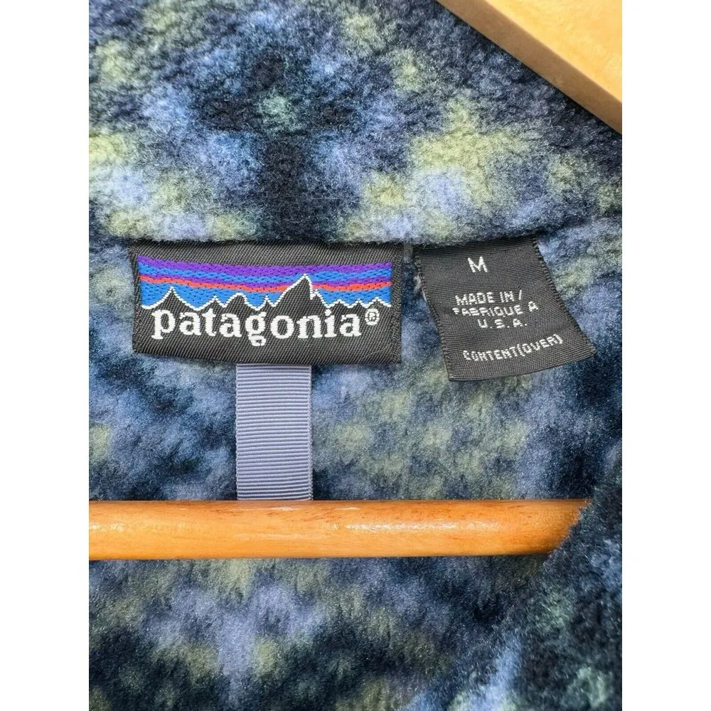 Vintage 90s Patagonia Fleece Pullover‎ Tunic Synchilla M Made in the USA Blue - Image 3
