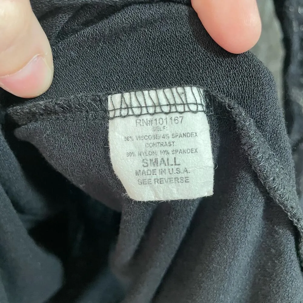 Kim & Cami Women's Black Lace Yoke Boho Goth Blouse - Image 5