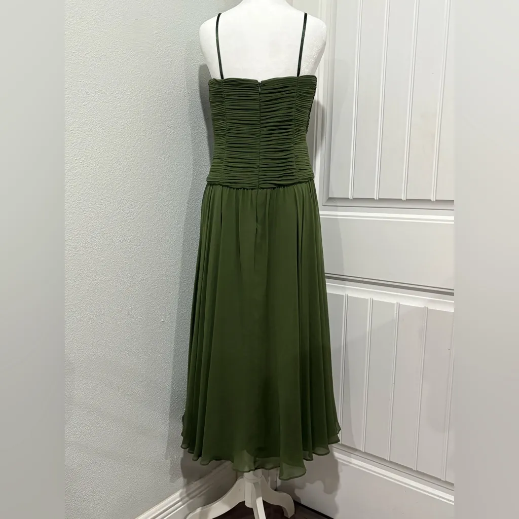 Max and Cleo Strapless Dress in Forest Green Size 8 - Image 2